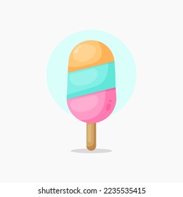 colorful ice cream icon cartoon style illustration