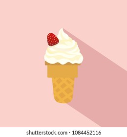 Colorful ice cream icons in flat style