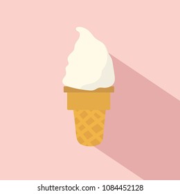 Colorful ice cream icons in flat style