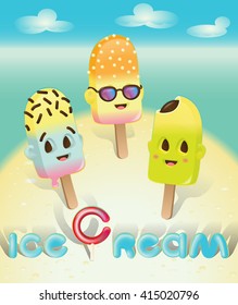 Colorful Ice Cream Illustration