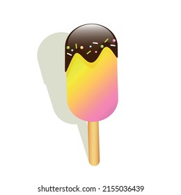 colorful ice cream isolated on background	