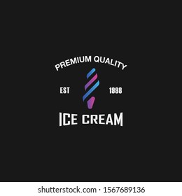colorful ice cream logo vector concept with vintage styles