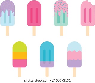 colorful ice cream on a stick