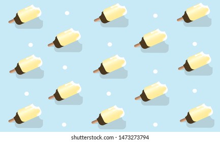Colorful Ice cream popsicle pattern on pastel  background,ice cream vector pattern colorful