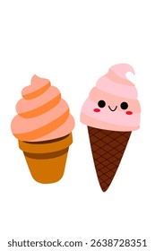 Colorful ice cream popsicles bars summer dessert illustrations.