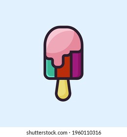 Colorful Ice Cream Popsicles icon Art