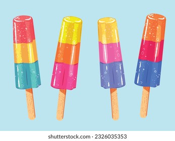 Premium Vector  Set of realistic popsicle sticks green ice cream