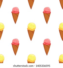 Colorful Ice cream seamless pattern