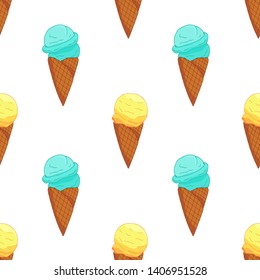 Colorful Ice cream seamless pattern