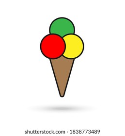 Colorful Ice Cream sign icon. Sweet symbol.