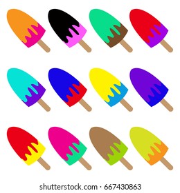 colorful ice cream stick set