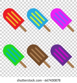 colorful ice cream stick set