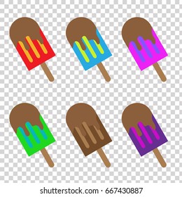 colorful ice cream stick set