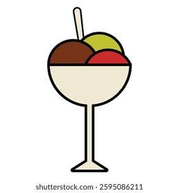 Colorful Ice Cream Sundae Illustration