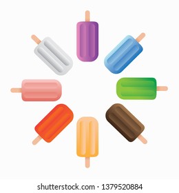 Colorful ice cream vector