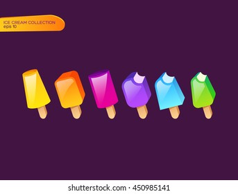 Colorful ice cream vector collection