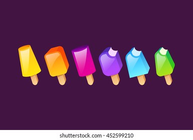 Colorful ice cream vector collection
