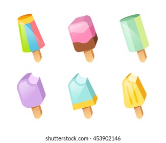Colorful ice cream vector collection
