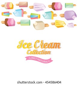 Colorful ice cream vector collection