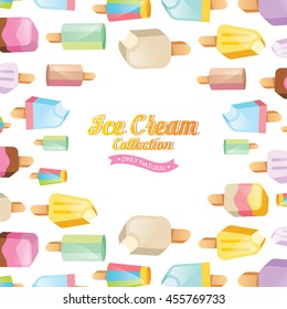 Colorful ice cream vector collection