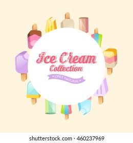 Colorful ice cream vector collection