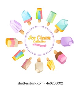 Colorful ice cream vector collection