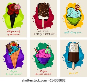 Colorful ice cream vector, isolated on white background,design concept