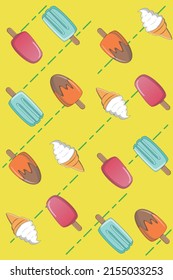 colorful Ice creams vector background