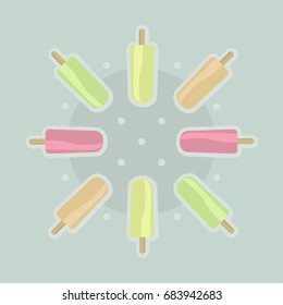 Colorful ice pops  - vector illustration