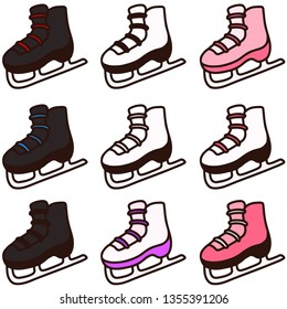Colorful ice skates 