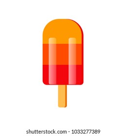 Colorful ice-cream icon isolated on white. Travel icon. Dessert icon. Food icon. Vector illustration.