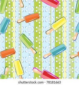 Colorful ice-cream seamless pattern