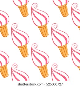 Colorful ice-cream seamless pattern. Vector illustration