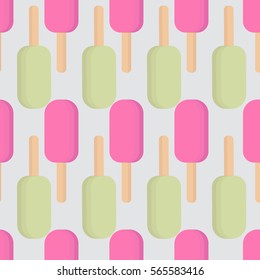 Colorful ice-creams seamless vector pattern. 