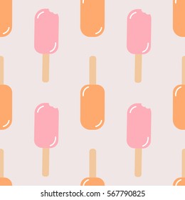 Colorful ice-creams seamless vector pattern. 