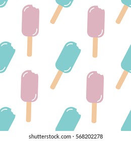 Colorful ice-creams seamless vector pattern. 