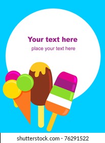 colorful ice-creams, vector illustration
