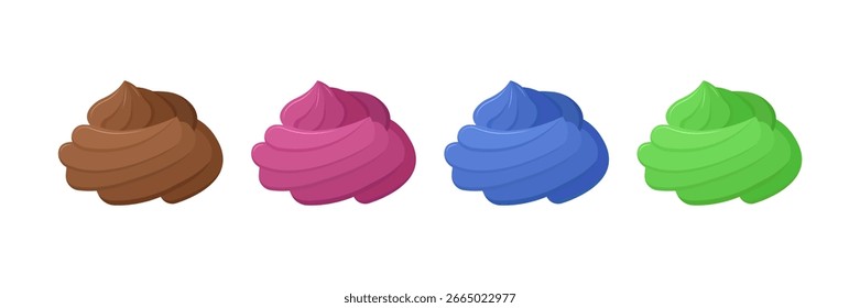 Colorido conjunto de Ilustración vectorial glaseada.