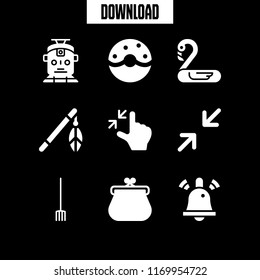 colorful icon. 9 colorful vector set. flamingo, zoom in, pet toy and minimize icons for web and design about colorful theme