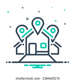 Colorful icon for address