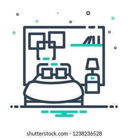 Colorful icon for bedroom