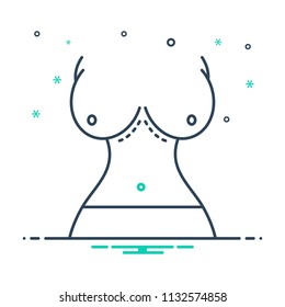 colorful icon for breast augmentation