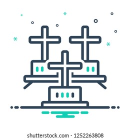 Colorful icon for cemeteries