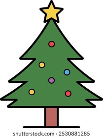 A colorful icon of a Christmas tree