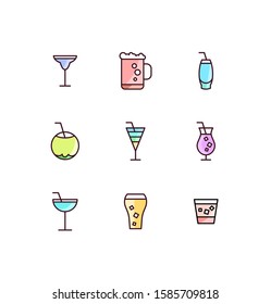 Colorful icon cocktail vector design