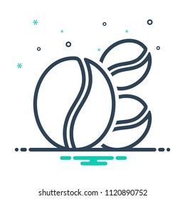 colorful icon for coffee bean
