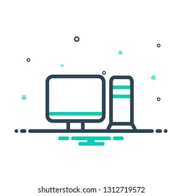 Colorful icon for computer