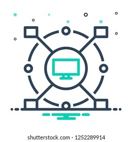 Colorful icon for computerized