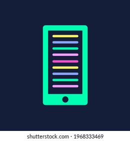 Colorful icon of a connected phone