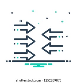 Colorful icon for contrary